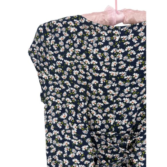 Band Of Gypsys Blue Floral Cottagecore Button Down Mini Dress Retro Y2K Revive - Picture 8 of 15